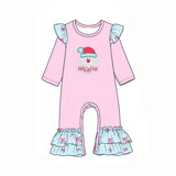 Preorder MOQ 5 pcs Each Style Christmas Santa HOHOHO Flower Kids Matching Clothes