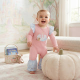 LR3217 Fall Pumpkin Mouse High Heel Baby Girls Romper