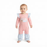 LR3217 Fall Pumpkin Mouse High Heel Baby Girls Romper