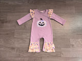 Preorder Samples Each Style Embroidery Halloween Pumpkin Flower Kids Matching Clothes-real pic 2026.8.24