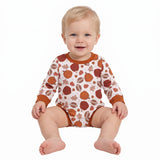 LR3235 Pumpkin Leaves Football Baby Boys Romper
