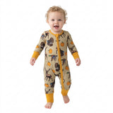 LR3251 Hunting Pumpkin Baby Footie Sleepers Romper