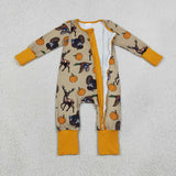 LR3251 Hunting Pumpkin Baby Footie Sleepers Romper
