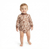 LR3263 Hunting Camo Middle Neckline Baby Bubble Romper