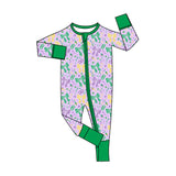 Preorder MOQ 5 pcs Each Style Mardi Gras Bows Purple Kids Matching Clothes