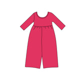Preorder MOQ 5 pcs Each Style Solid Color Girl's Jumpsuit Kids Matching Clothes