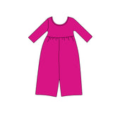 Preorder MOQ 5 pcs Each Style Solid Color Girl's Jumpsuit Kids Matching Clothes