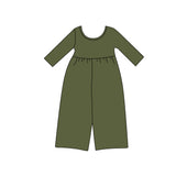Preorder MOQ 5 pcs Each Style Solid Color Girl's Jumpsuit Kids Matching Clothes