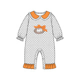 Preorder MOQ 5 pcs Each Style Baseball Bows Dots Doll Collar Kids Matching Clothes