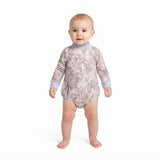 LR3307 Hunting Camo Blue Middle Neckline Yoga Baby Bubble Romper