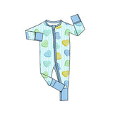 Preorder MOQ 5 pcs Each Style Valentine's Love Stripe Blue Kids Matching Clothes