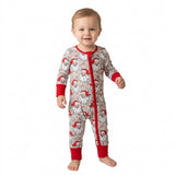 LR3345 Christmas Santa Camo Baby Footie Sleepers Romper