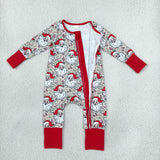 LR3345 Christmas Santa Camo Baby Footie Sleepers Romper