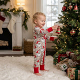 LR3345 Christmas Santa Camo Baby Footie Sleepers Romper