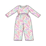 Preorder MOQ 5 pcs Each Style Easter Bunny Girl's Jumpsuit & Scallop Edge Set Kids Matching Clothes