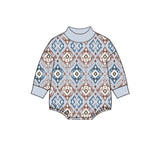 Preorder MOQ 5 pcs Each Style Western Cowboy Mockneck Baby Bubble Romper Kids Matching Clothes