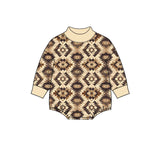 Preorder MOQ 5 pcs Each Style Western Cowboy Mockneck Baby Bubble Romper Kids Matching Clothes