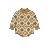 Preorder MOQ 5 pcs Each Style Western Cowboy Mockneck Baby Bubble Romper Kids Matching Clothes