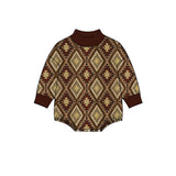 Preorder MOQ 5 pcs Each Style Western Cowboy Mockneck Baby Bubble Romper Kids Matching Clothes