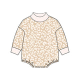 Preorder MOQ 5 pcs Each Style Colorful Leopard Mockneck Baby Bubble Romper Kids Matching Clothes