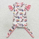 NB0021 Western Flower Pink Baby Newborn Sleepers Gown