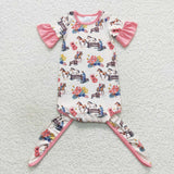 NB0021 Western Flower Pink Baby Newborn Sleepers Gown