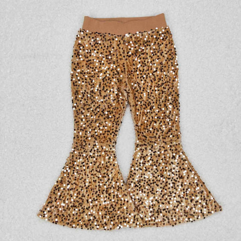 P0110 Boutique Gold Shiny Sequin Pants