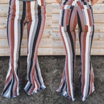 P0152 Adult Stripe Jeans Fashion Flared Pants