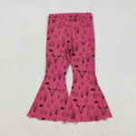P0159 Western Pink Denim Flared Girl's Pants Jeans