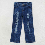 P0197 Kids Hole Denim Boys Girls Pants Jeans