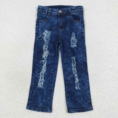 P0197 Kids Hole Denim Boys Girls Pants Jeans