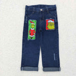 P0207 Christmas Ribbed Denim Boys Girls Pants Jeans