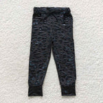 P0219 Fashion Black Leather Leggings Girl's Pants