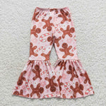 P0240 Christmas Gingerbread Candy Cane Pink Girl's Pants