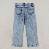 P0244 Ripped Straight Leg Denim Girl's Pants Jeans