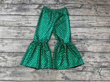 P0250 Boutique Satin Green Scale Girl Pants