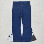 P0304 Western Cow Denim Flared Girl's Pants Jeans