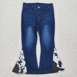 P0304 Western Cow Denim Flared Girl's Pants Jeans