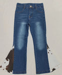 P0304 Preorder Western Cow Denim Flared Girl's Pants Jeans