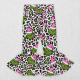 P0318 Christmas Leopard  Denim Flared Girl's Pants Jeans