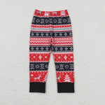 P0342 Christmas Elk Red Black Kids Pants