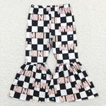 P0345 MINI Plaid Girl's Flare Pants