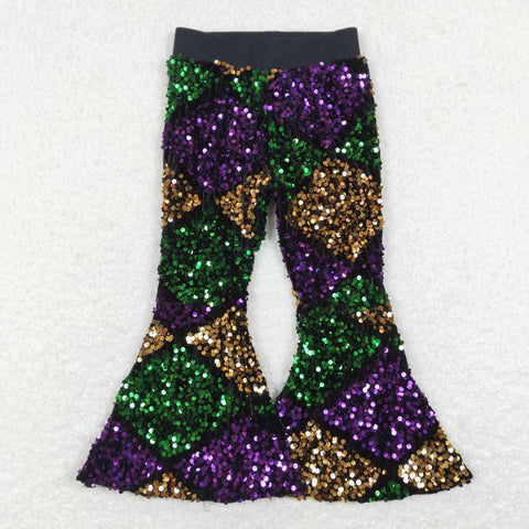 P0359 Boutique Fashion Mardi gras Shiny Sequin Pants