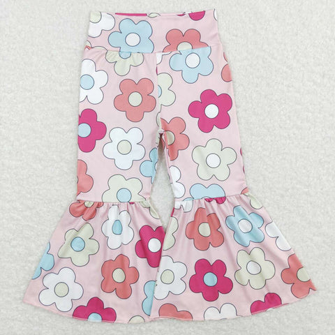 P0361 Flower Pink Girl's Flare Pants