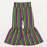 P0405 Mardi Gras Stripe Girl's Flare Pants