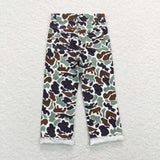 P0413 Hunting Camo Ripped Straight Pants Kids Jeans