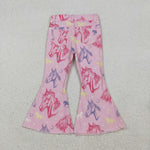 P0431 Horse Pink Girl's Flare Pants
