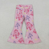 P0431 Horse Pink Girl's Flare Pants