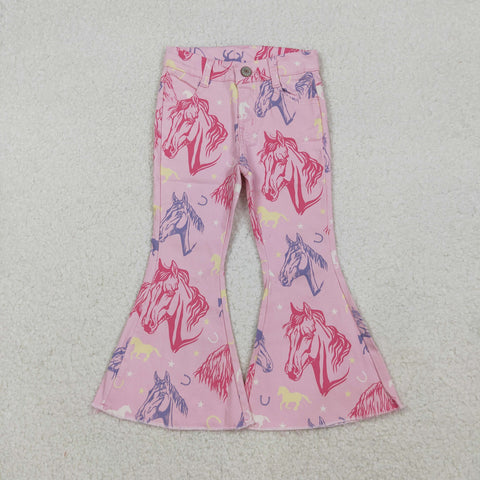 P0431 Horse Pink Girl's Flare Pants