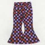 P0471 Plaid Purple Girl's Pants Jeans